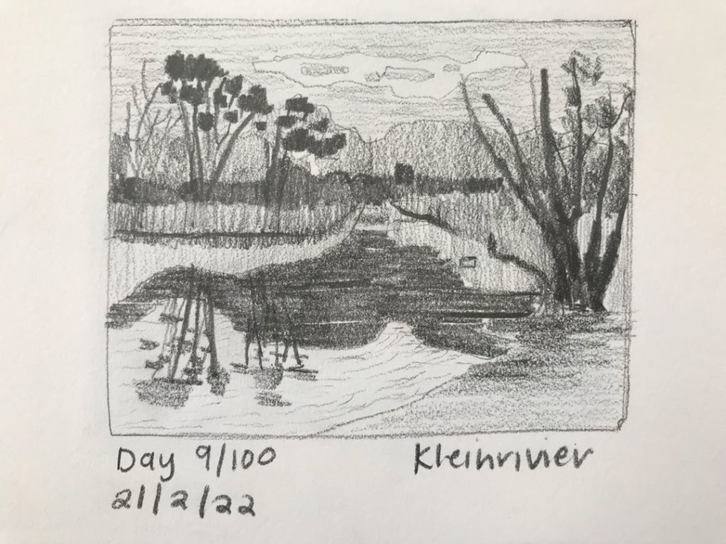 Pencil value study sketch planning landscape painting composition and light/dark shapes