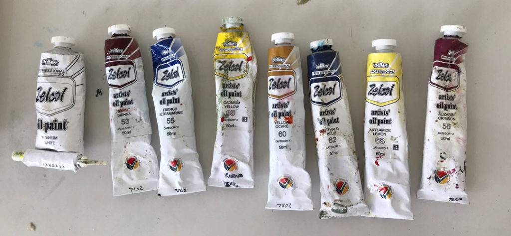 Tracy Algar's limited oil painting palette for landscapes